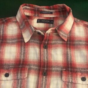 🍀LUCKY BRAND🍀 All Cotton Red and Cream Flannel Shirt